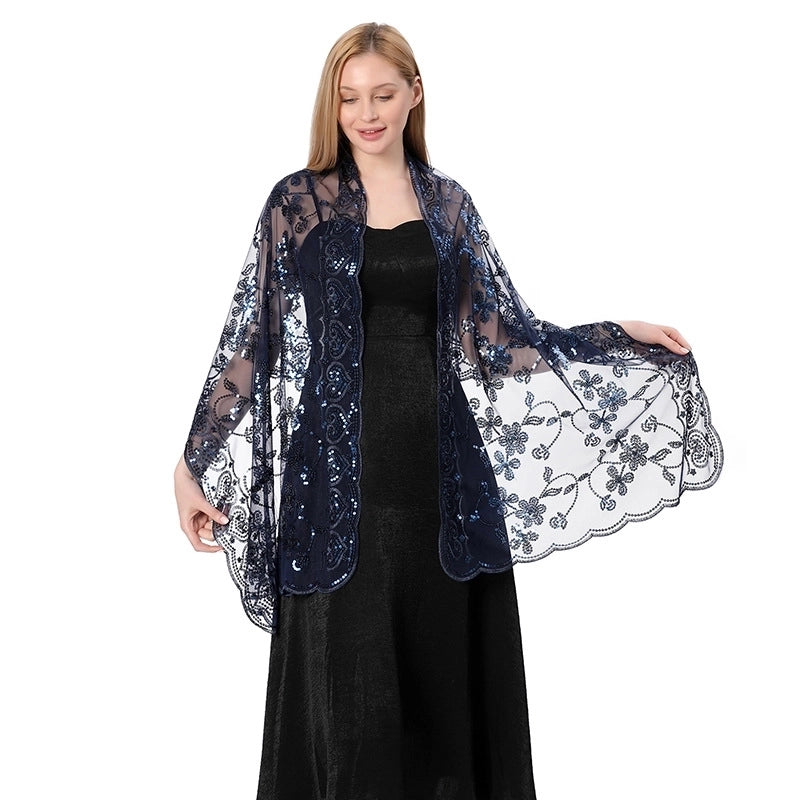 Hot New Arrival Sequin Shawl Wedding Dress Evening Dress Cheongsam Shawl Bridesmaid Shawl Scarf Women