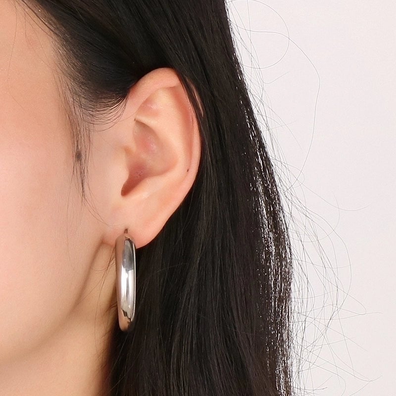1 Pair Modern Style Minimalist Solid Color Plating Stainless Steel 18K Gold Plated Earrings