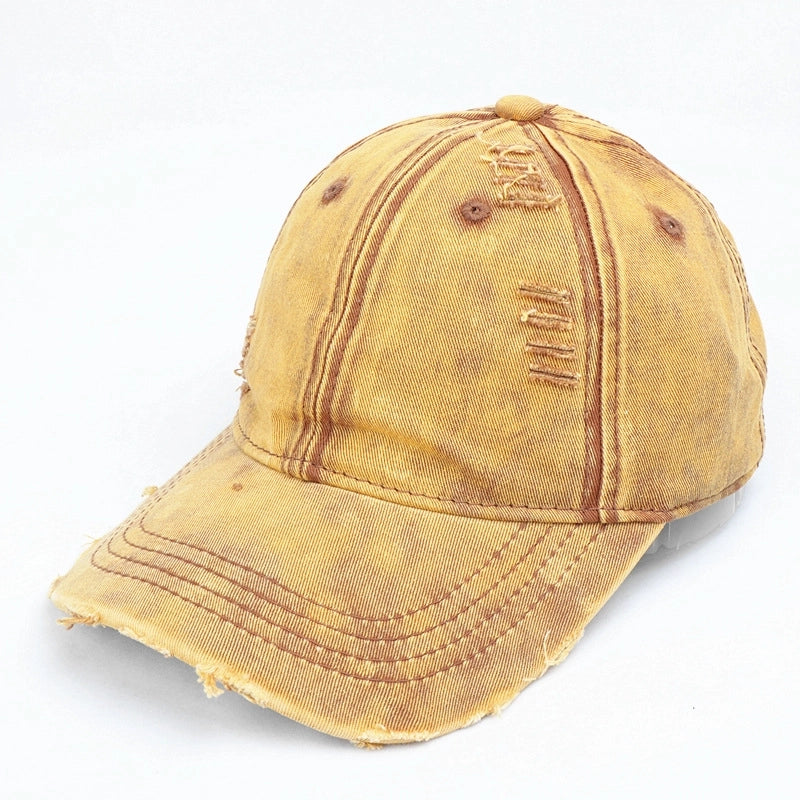Unisex Retro Solid Color Curved Eaves Baseball Cap