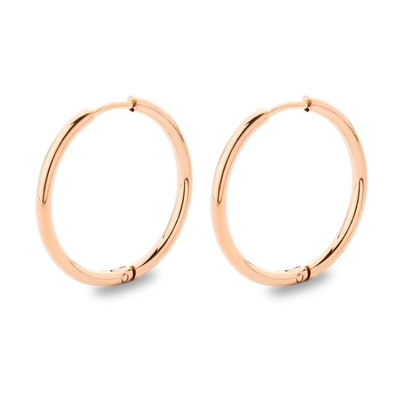 Minimalist Solid Color Stainless Steel Hoop Earrings 1 Pair
