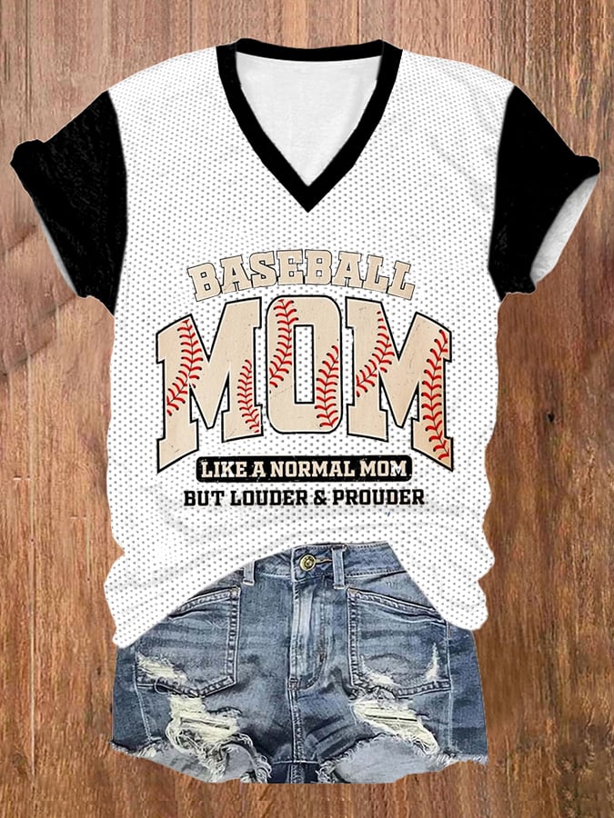 Women's Baseball Print Casual T-Shirt