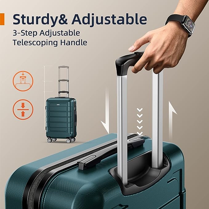 SHOWKOO Luggage PC+ABS Durable Expandable Hard Luggage with Dual Spinner Wheels TSA Lock