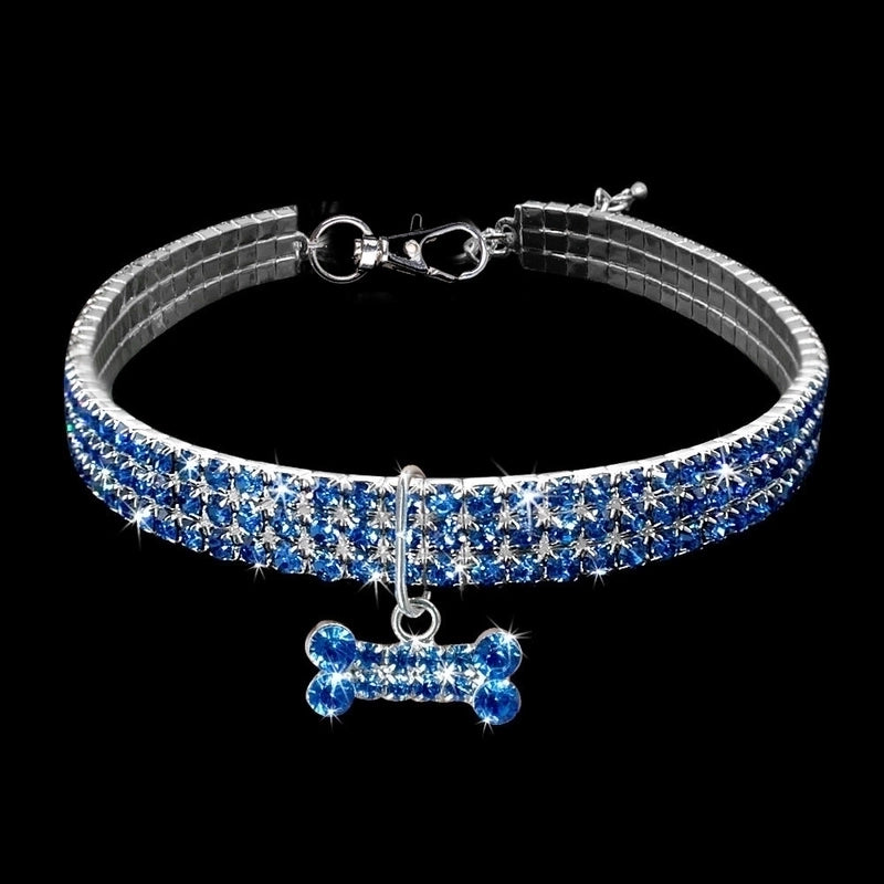 New Rhinestone Inlaid Neckband Necklace Exquisite Crystal Collar Pet Supplies Crystal Ornament In Stock