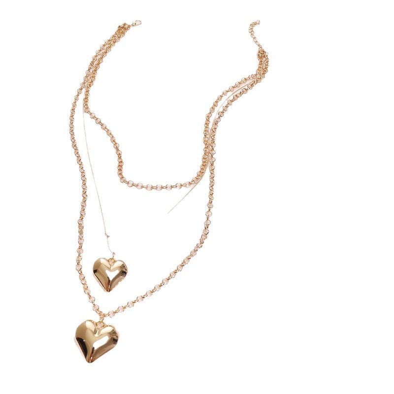 Fashion Chain Heart Alloy Electroplating Necklaces