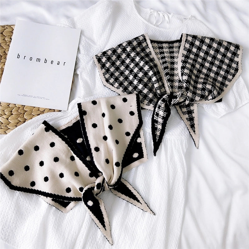 Women's Sweet Minimalist Polka Dots Heart Shape Flower Yarn Polyester Scarf Shawl