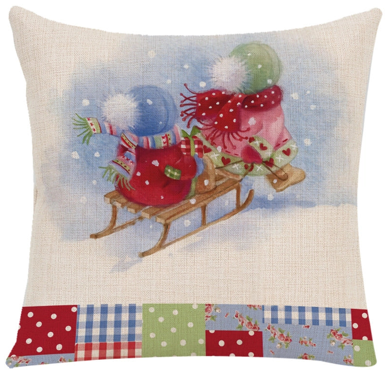 Cute Santa Claus Letter Chemical Fiber Pillow Cases