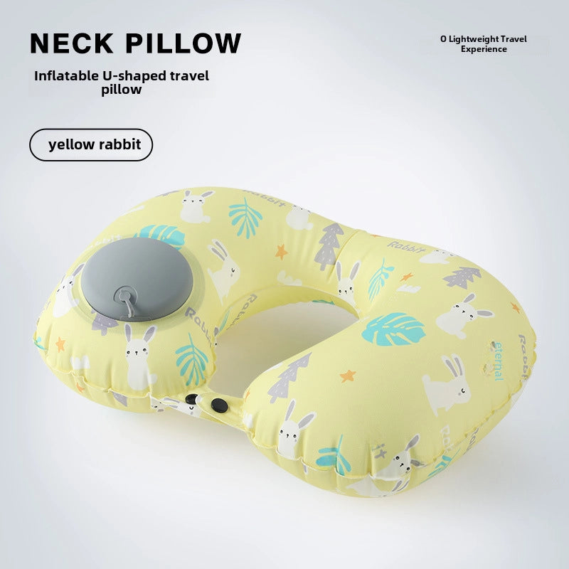 Inflatable U-shaped Pillow Cool Pressing Inflatable Pillow Travel Portable Neck Pillow Travel Sanbao Storage Pillow For Airplane
