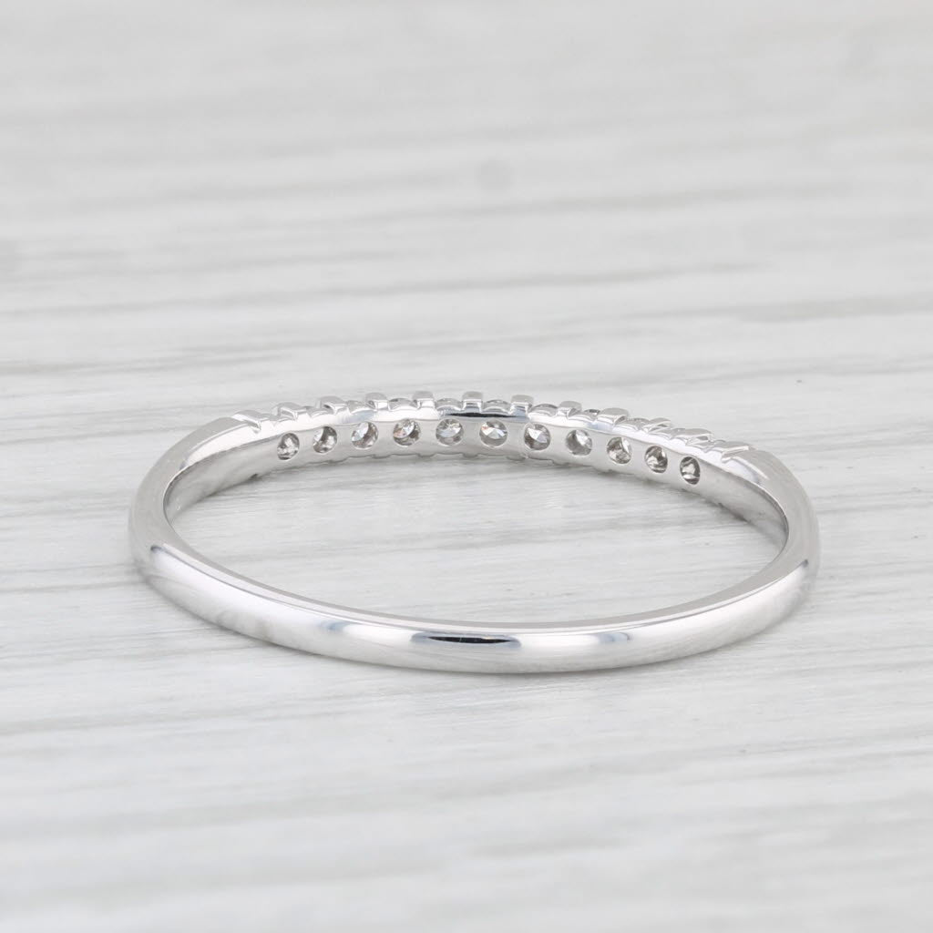 0.10ctw Diamond Wedding Band 10k White Gold Stackable Ring Size 7