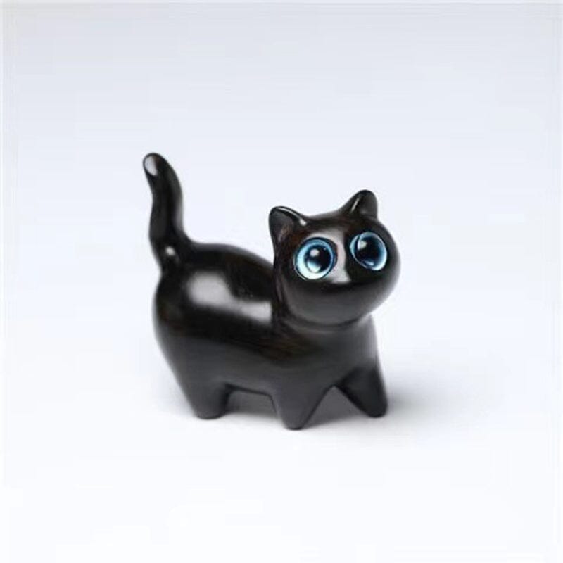 Handmade Wood Carved Cats Decoration