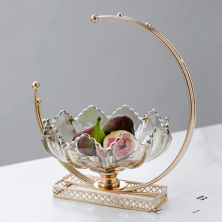 Home Decor Crystal Glass Modern Nordic Living Room House Metal Trays Gold Luxury Other Decoration Home Table Decor For Home