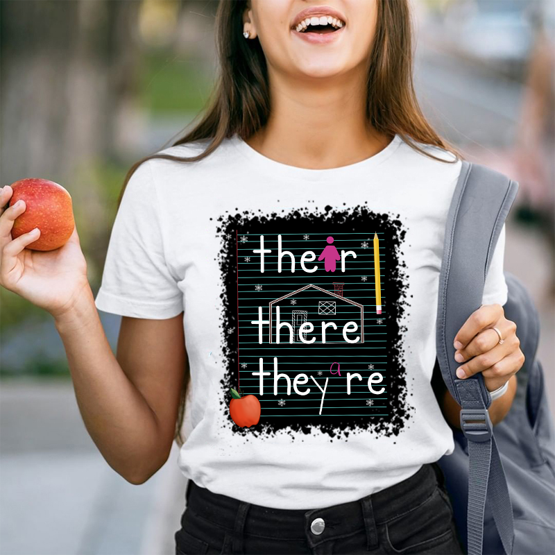 Their There They Are Book T-Shirt