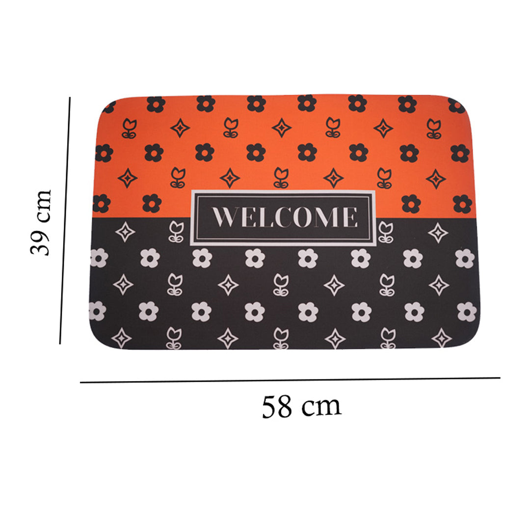 Floral Bath Mat Water Absorbent Non-Slip-E