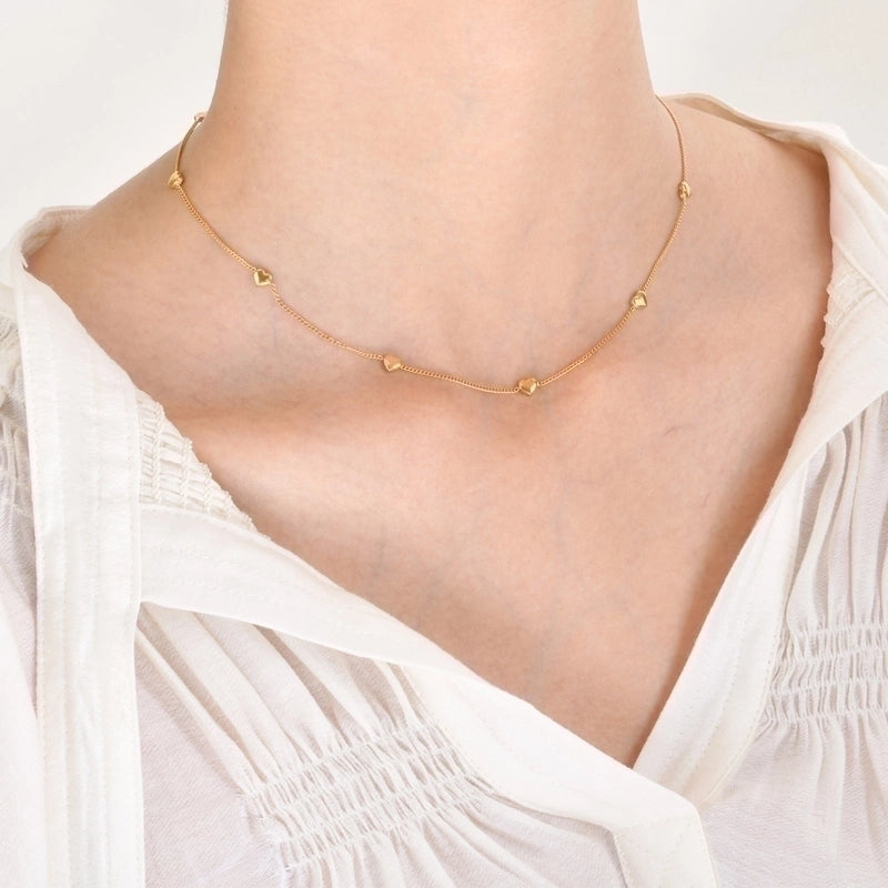 201 Stainless Steel Fairy Style Minimalist Plating Inlay Triangle Square Water Droplets Zircon Necklace