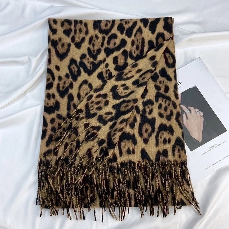 Women's Casual Leopard Imitation Cashmere Scarf