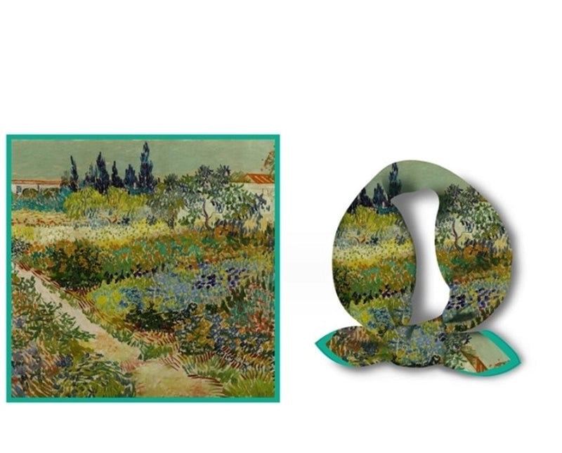 Women's Elegant Oil Painting Polyester Silk Scarf