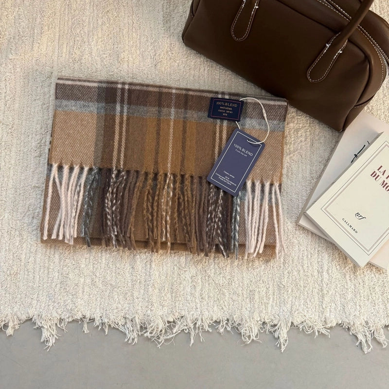 Unisex Minimalist Lattice Imitation Cashmere Scarf