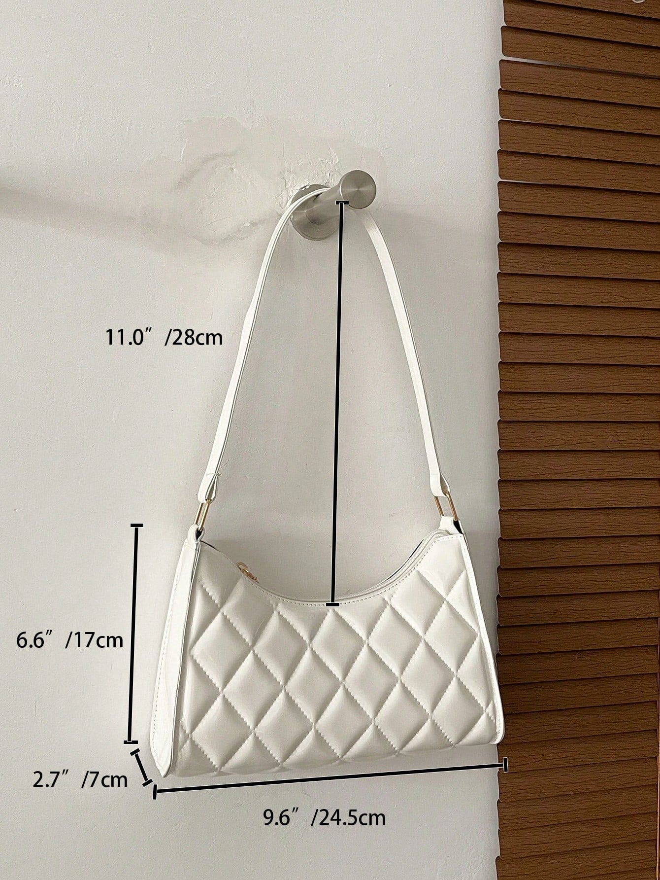 Quilted Detail Baguette Bag