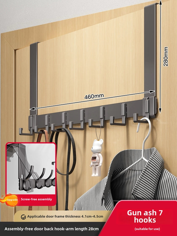 Hook Behind The Door Without Punching Hangers Clothes Storage Rack For Clothes Entry Door Upper Hanging Frame Wall Hanging Clothes Hook Door Back Type
