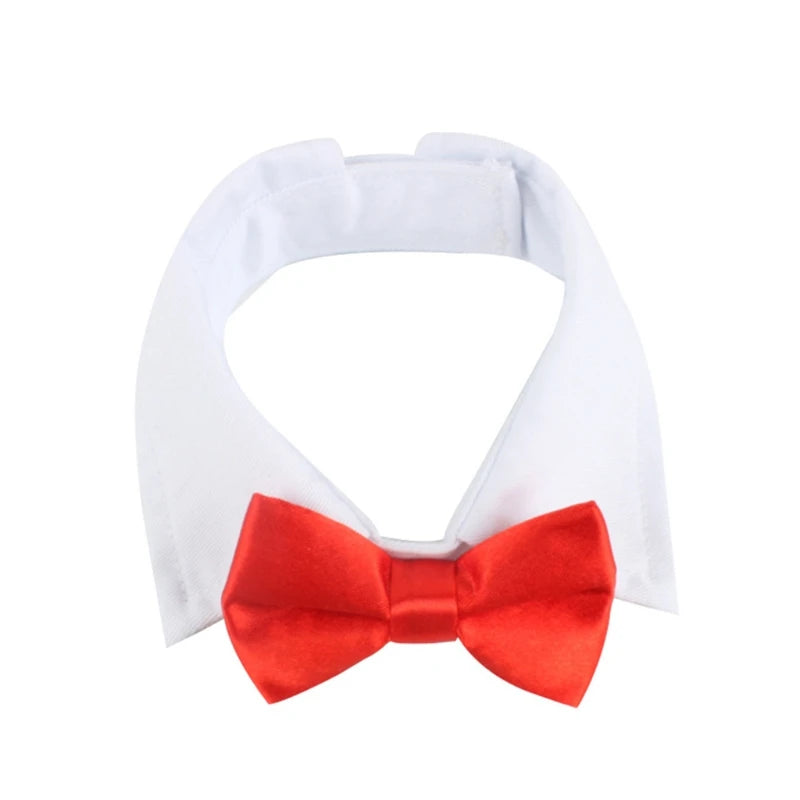 for Cat Tuxedo Necktie Dog Bow Tie with Handcrafted Adjustable Suit White Collar Formal Tie Tux Collar for Small Drop Shipping