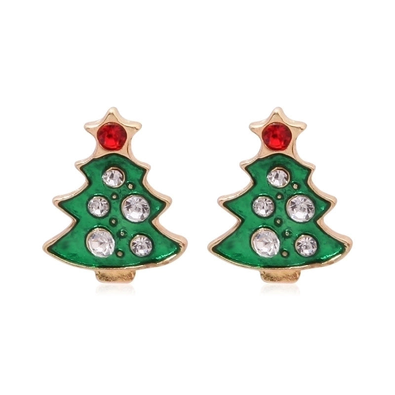 Fashion Santa Claus Christmas Socks Bell Epoxy Alloy Earrings