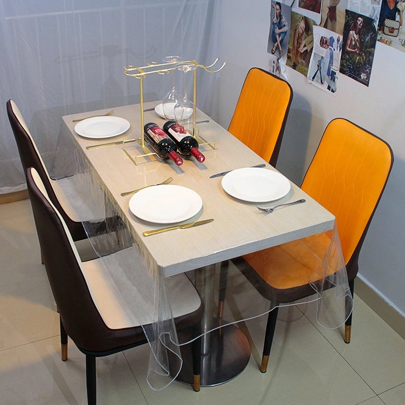 Transparent Locking Edge Tablecloth PVC Transparent Tablecloth 12 Silk Thickness Transparent Tablecloth Round Square Transparent Tablecloth
