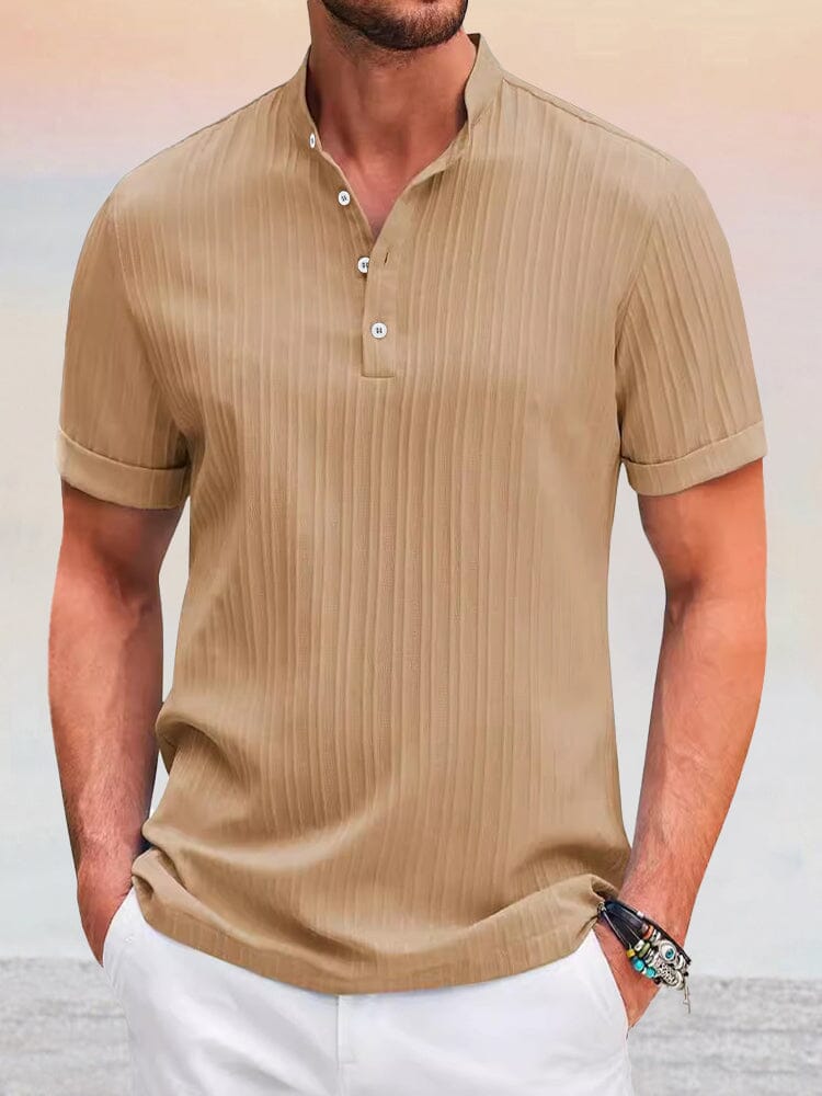 Leisure Simple Stripe Henley Shirt