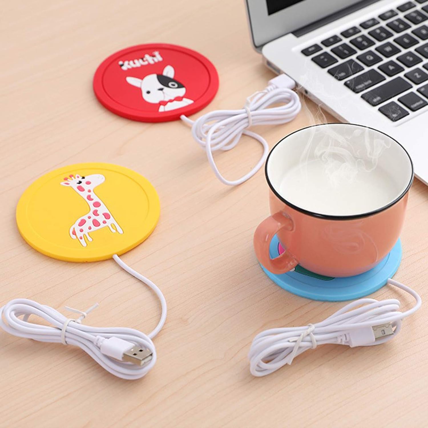 1Pc USB Coffee Cup Warmer. Cartoon Silicone Coffee Mug Warmers Heater Mat For Desk Home Office