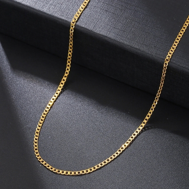 Vintage Style Solid Color Stainless Steel 14K Gold Plated Plating Pendant Necklace