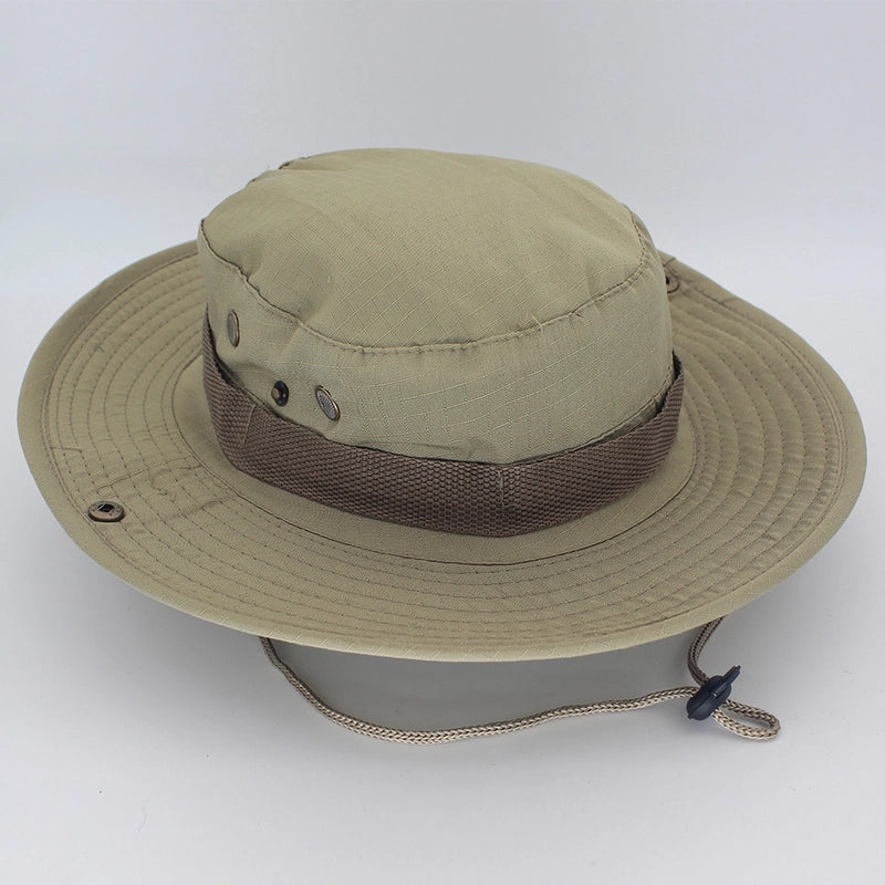 Hot Outdoor Sunscreen Round Edge Hat Mountaineering Hat Camouflage Jungle Hat Benney Hat Men's And Women's Fisherman Hat