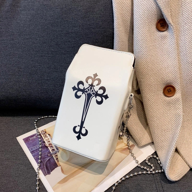 Women's All Seasons Pu Leather Cartoon Letter Streetwear Square Magnetic Buckle Square Bag