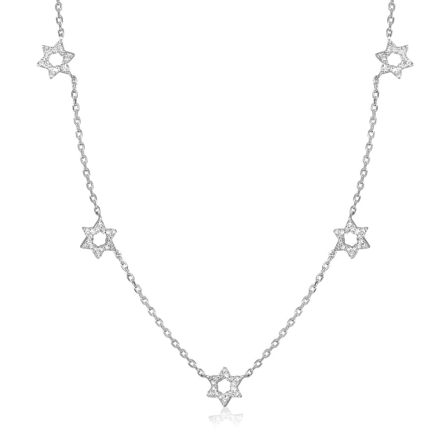 Radiant Diamond Star of David Necklace