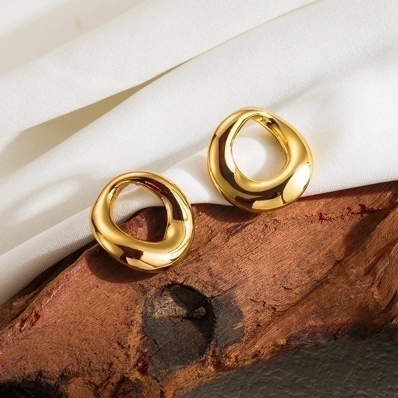 1 Pair Casual Basic Streetwear Solid Color Plating 304 Stainless Steel 18K Gold Plated Stainless Steel Earrings