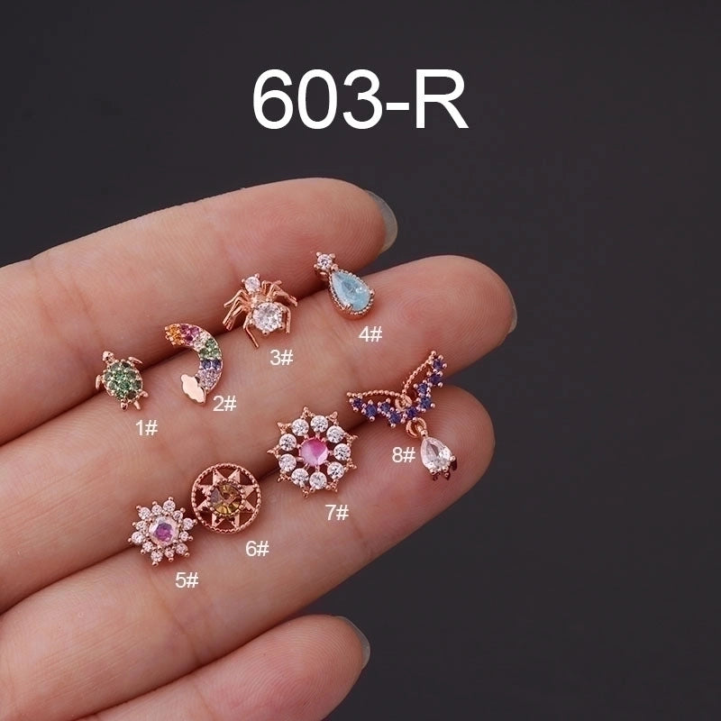 Ear Cartilage Rings & Studs Geometric 316L Stainless Steel  Copper Plating