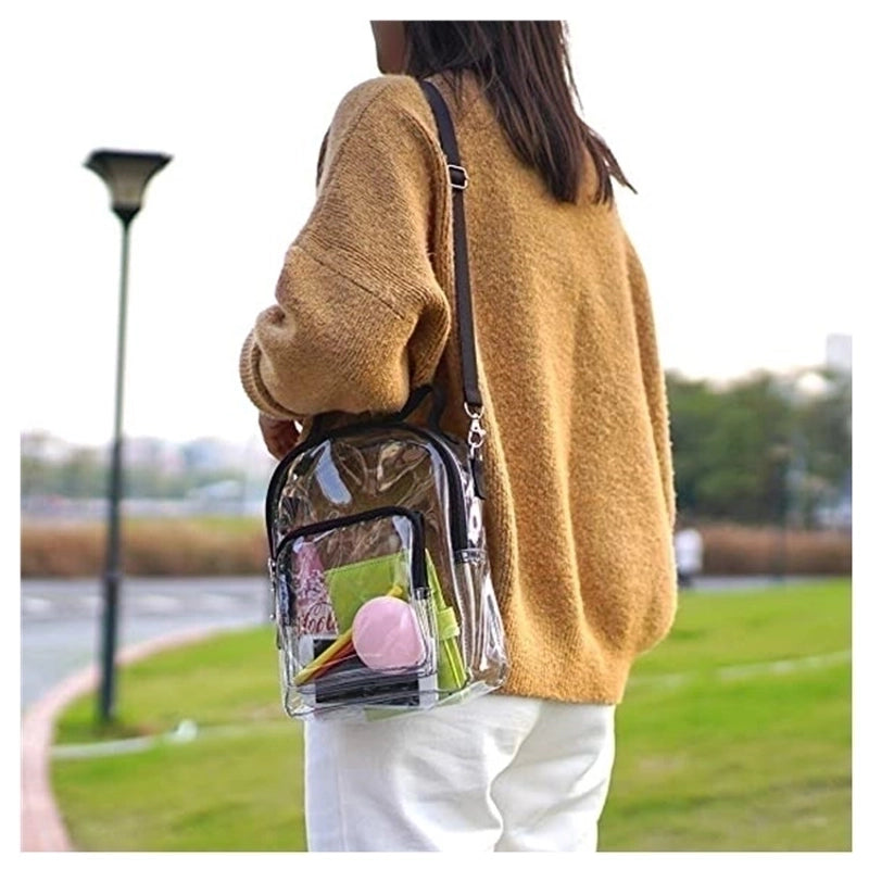 Women's Pvc Solid Color Streetwear Transparent Square Zipper Crossbody Bag