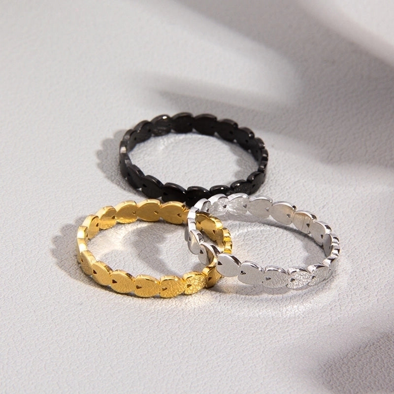 Sweet Heart Shape 201 Stainless Steel Gold Plated Rings