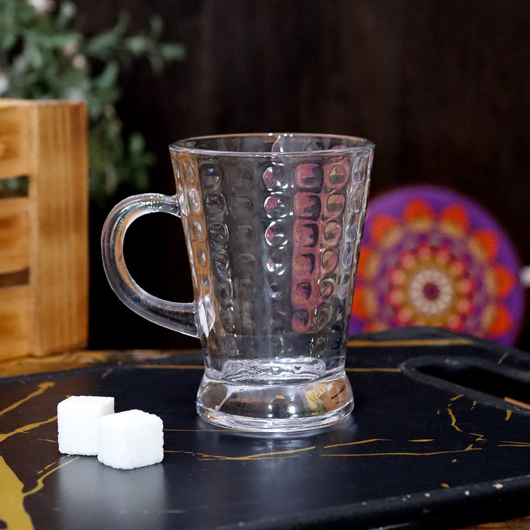 Glass Cups with Handle 190ml (6 Cups)