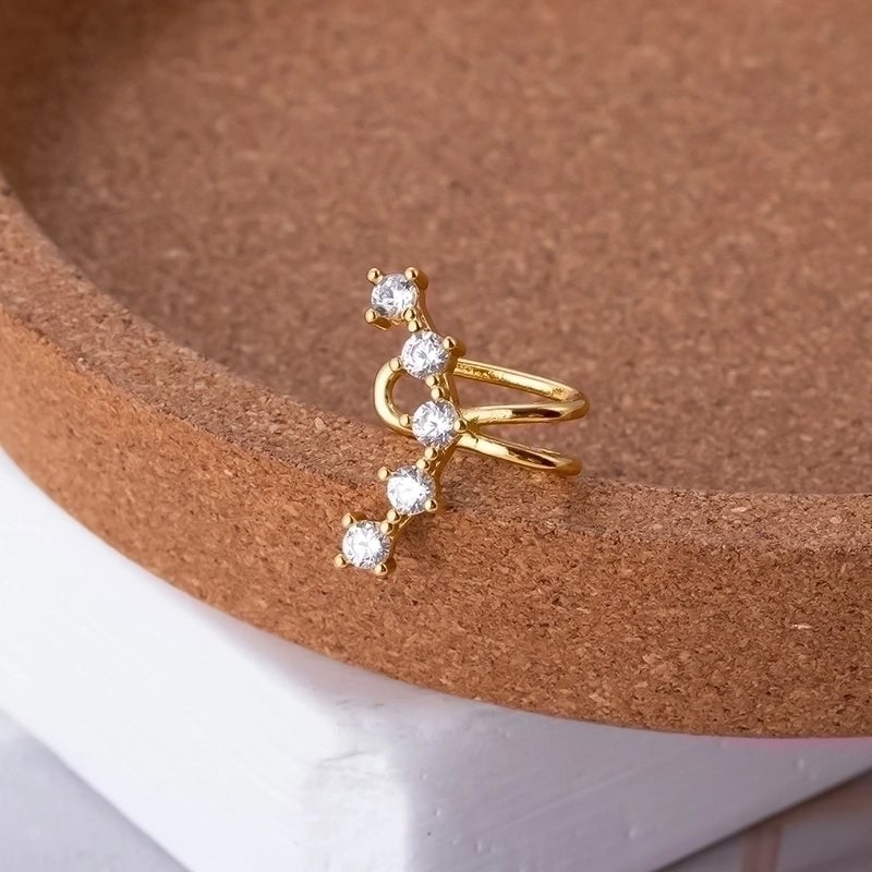 1 Piece Ear Cartilage Rings & Studs Sweet Shiny Heart Shape Copper Plating Inlay Zircon