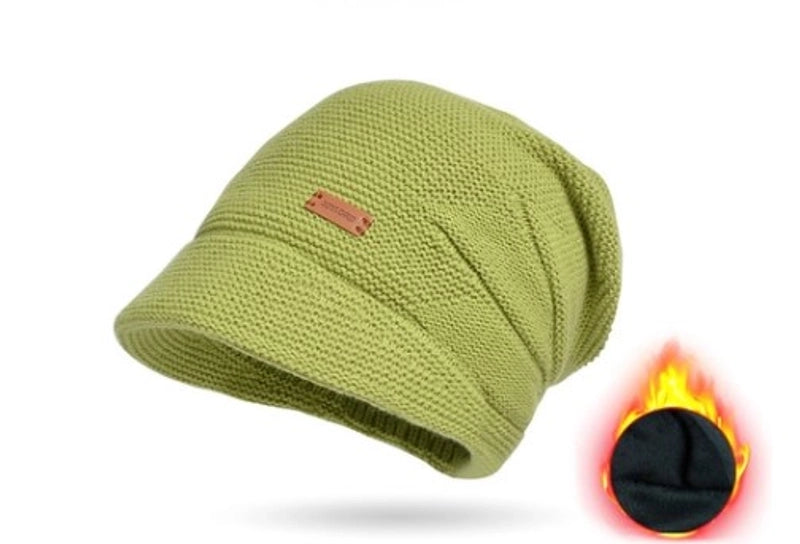 Women's Basic Lady Minimalist Solid Color Wide Eaves Wool Cap