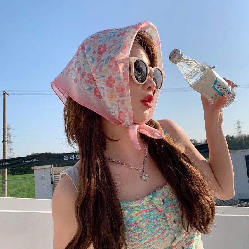 Women's Sweet Pastoral Flower Polyester Printing Bandanas