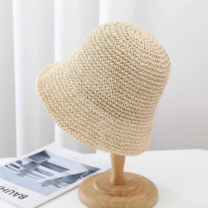 Women's Vacation Solid Color Big Eaves Straw Hat