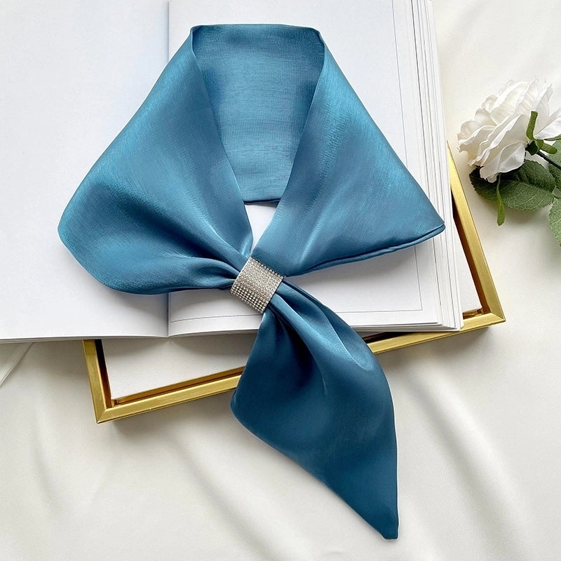 Women's Minimalist Commute Color Block Imitated Silk Silk Scarf