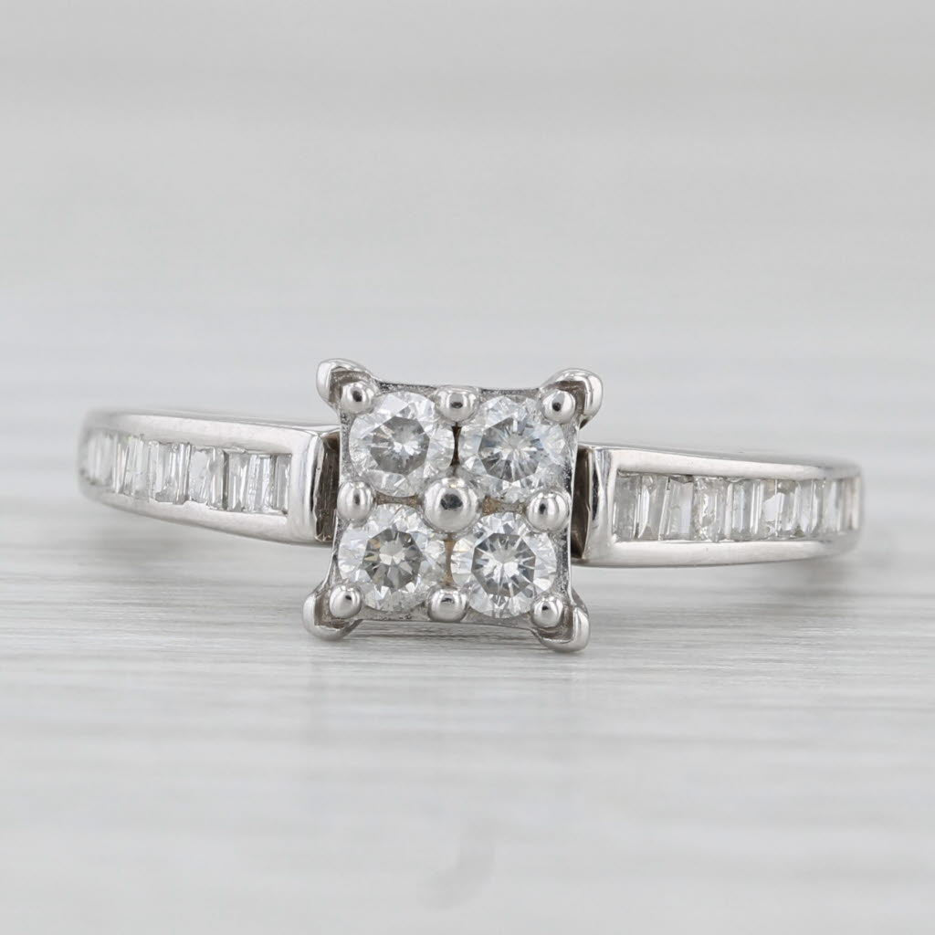 0.38ctw Diamond Engagement Ring 10k White Gold Size 6