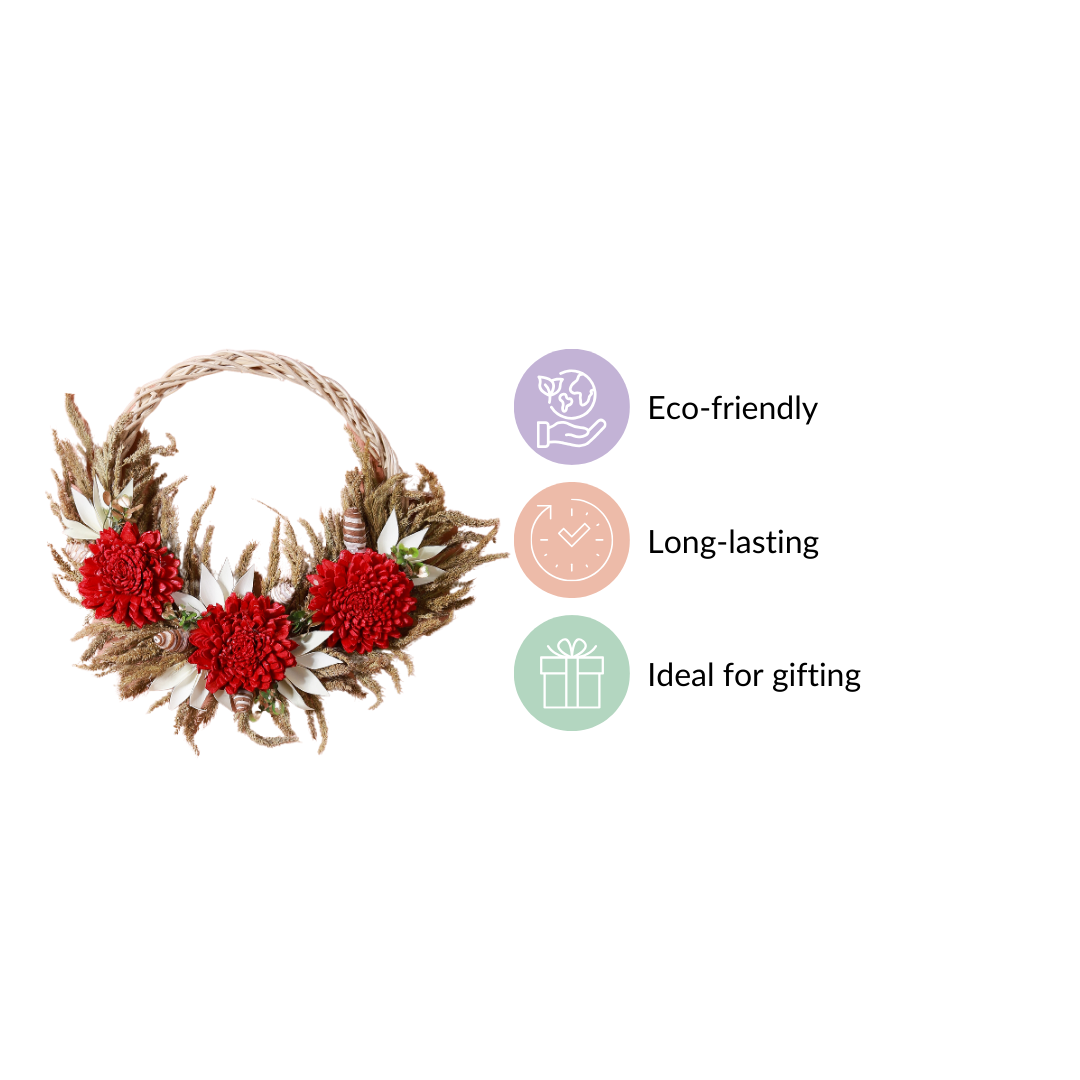 Festive Flower Wreath For Wall Decor