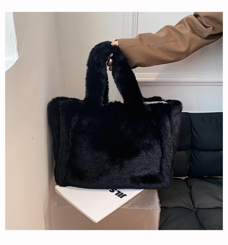 Winter New Mao Mao Bag Women's Bag Large Capacity Women's Shoulder Crossbody Bag Portable Tote Plush Bag