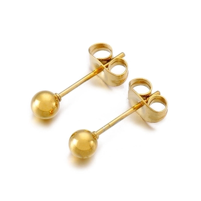 1 Pair Minimalist Round Plating Stainless Steel 18K Gold Plated Ear Studs
