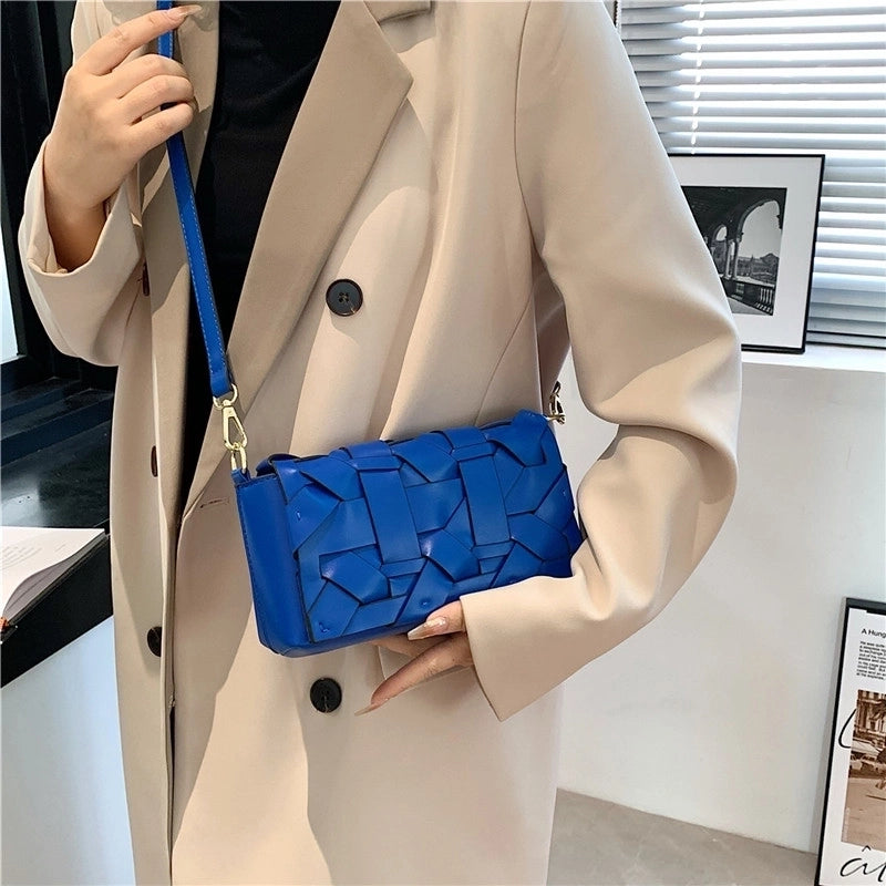 3 Pieces Women'S Pu Leather Solid Color Streetwear Sewing Thread Square Zipper Crossbody Bag