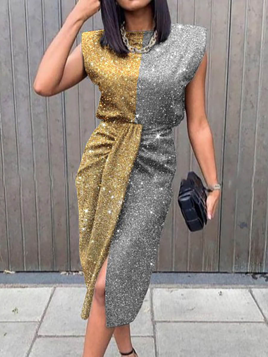 Elegant Print Printing O Neck A Line Dresses(5 Colors)