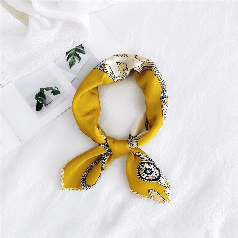 Women's Sweet Color Block Polyester Printing Silk Scarves