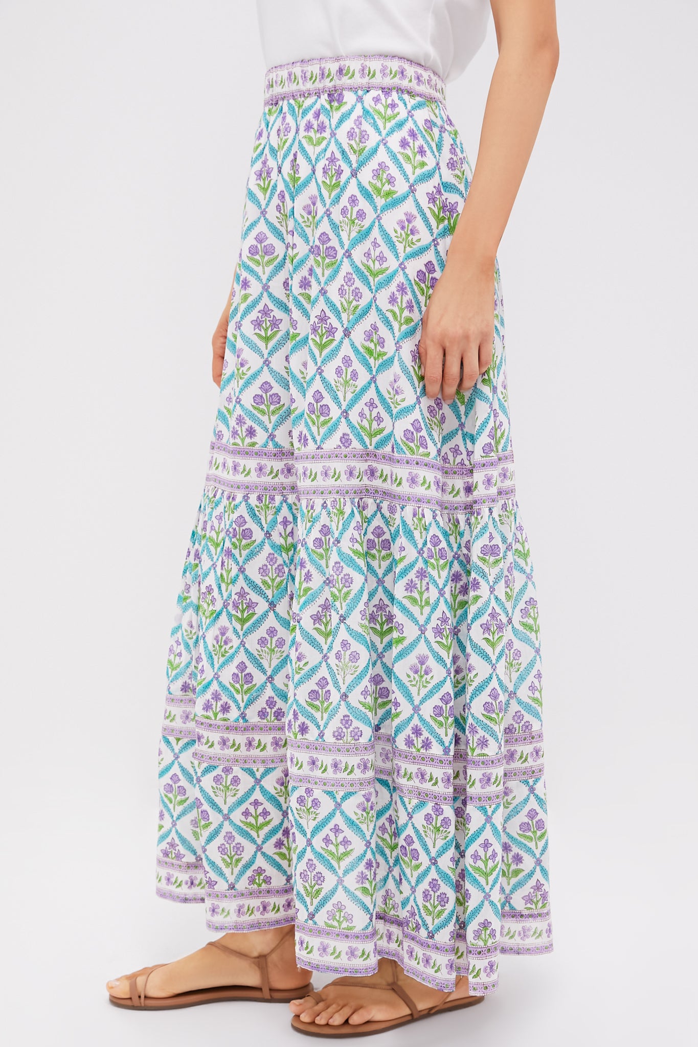 Turquoise Purple Diamond Sutton Maxi Skirt