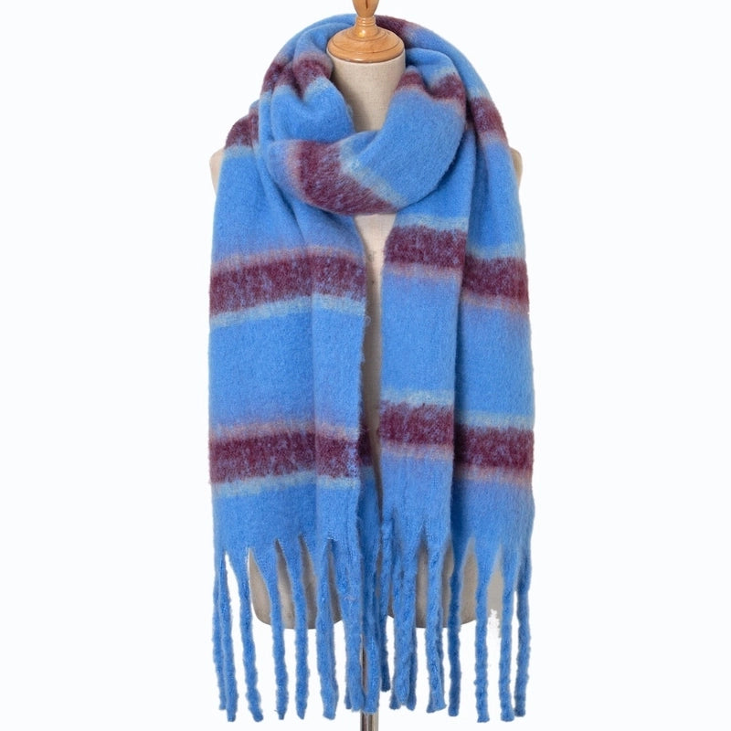 Women's Minimalist Classic Style Color Block Polyester Scarf